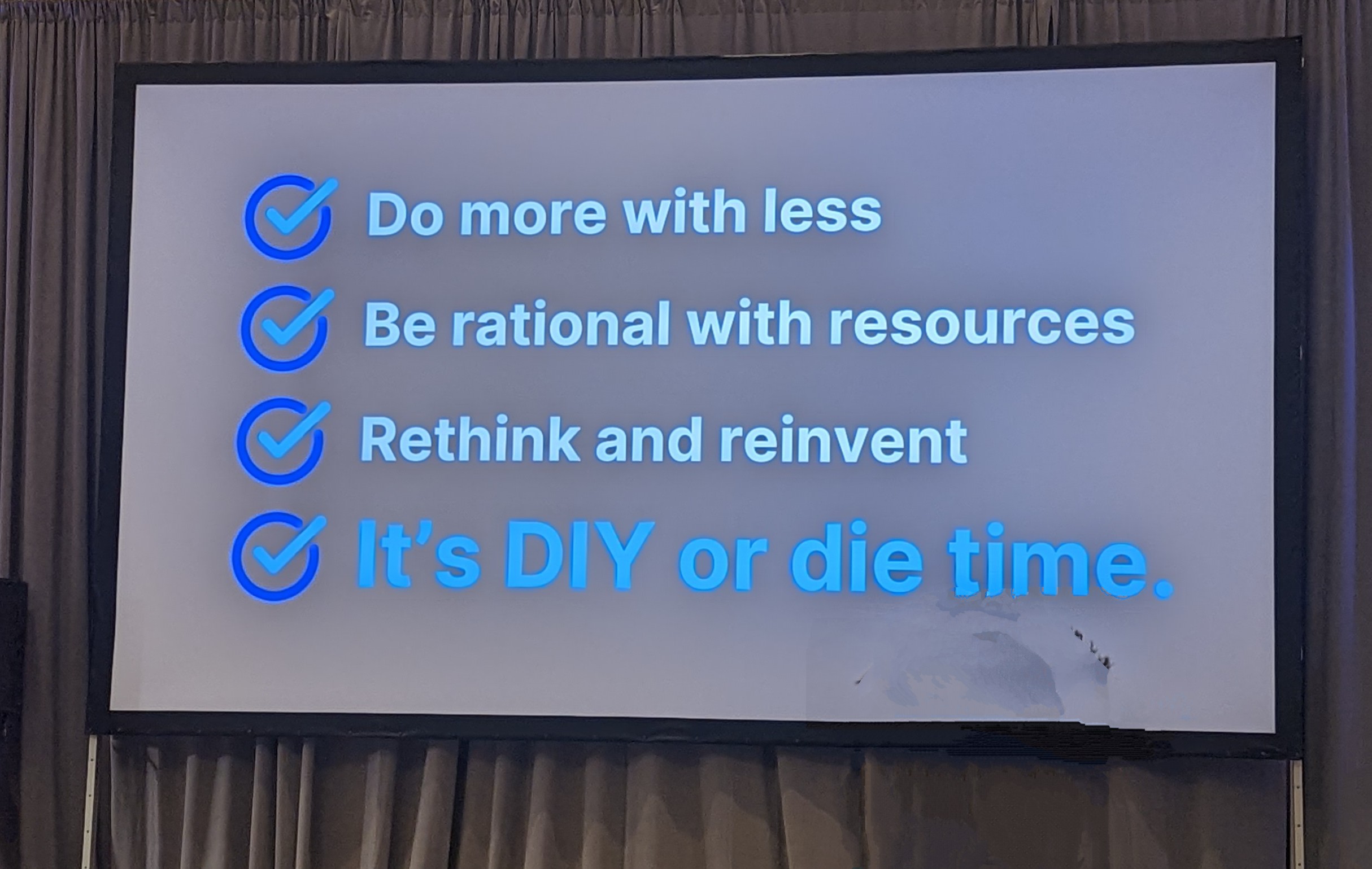 Billboard message on how to do more with less